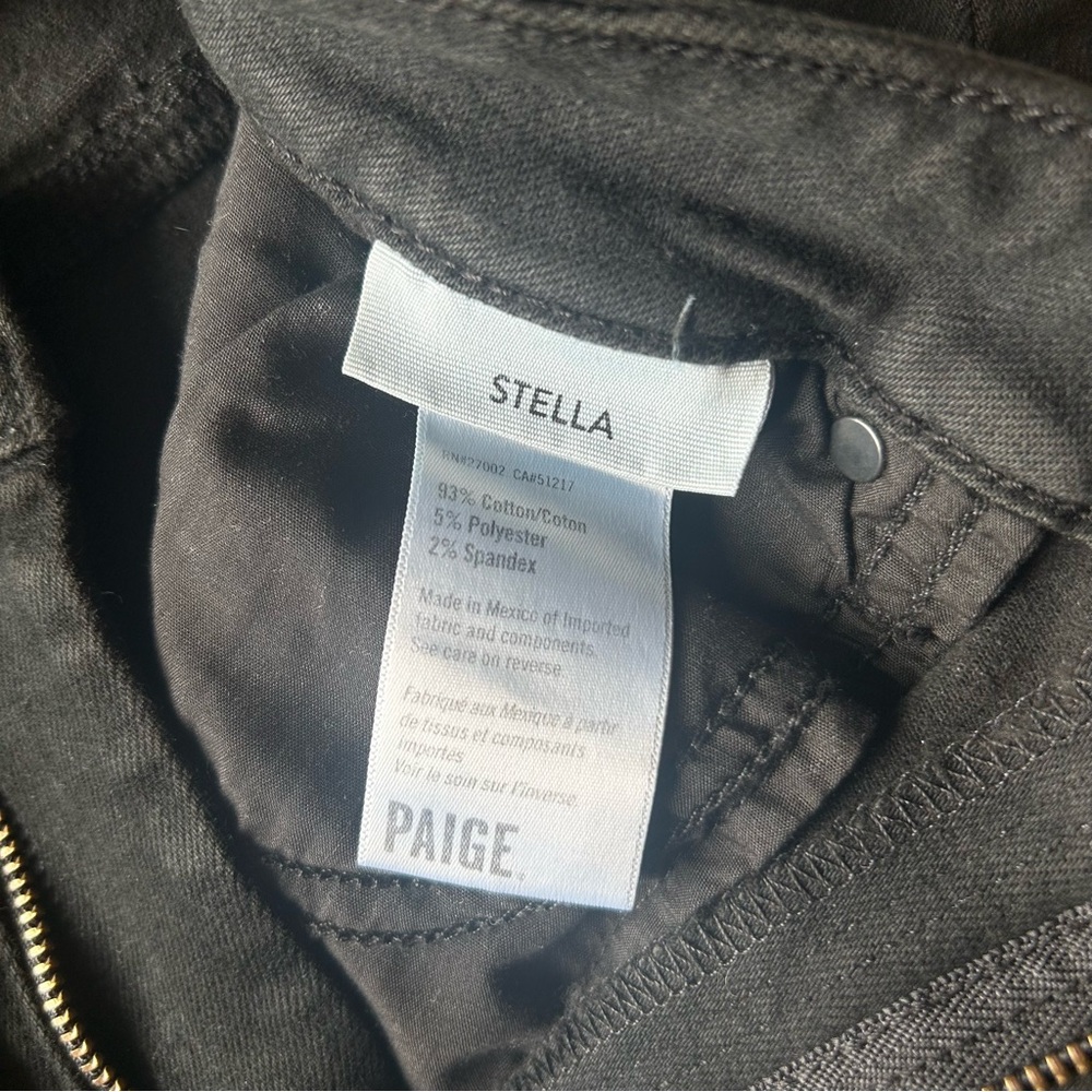 PAIGE Stella High Rise Straight Leg Jeans in Black Overdye - Size 28 - Picture 2 of 8